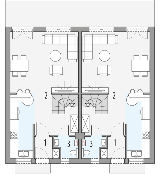 Parter projektu Emilka 3 - dwulokalowy PLP