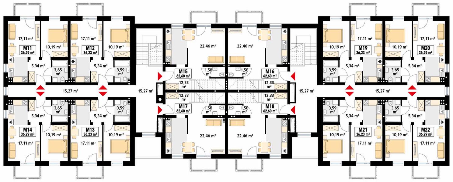 Piętro 1 projektu Przytulny