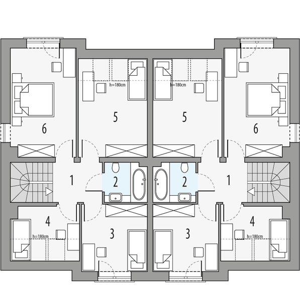 Poddasze projektu Feliks - dwulokalowy LLL