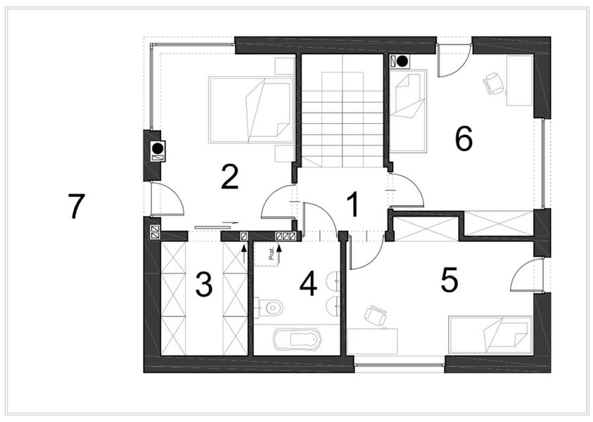 Piętro 1 projektu Szykowny D43