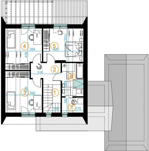 Poddasze projektu Kompaktowy 02A