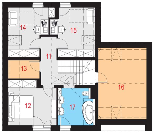 Poddasze projektu Prudens I G1