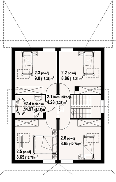 Poddasze projektu Rydzowo 23 dws