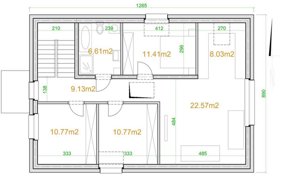Poddasze projektu eko Typowy 37