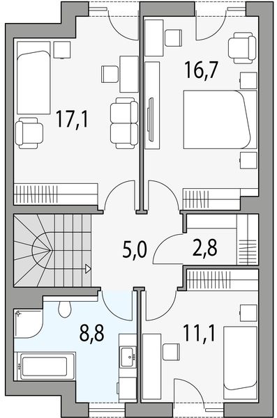 Piętro 1 projektu Oskar 1 - segment p