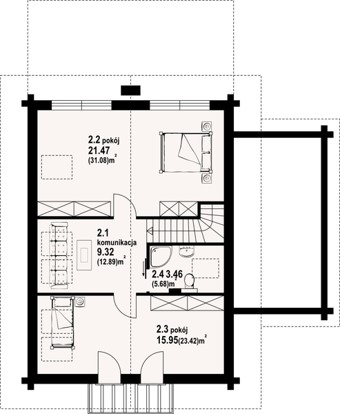 Poddasze projektu Głogoczów 3 dw