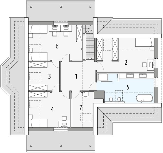 Poddasze projektu Rodzinny A