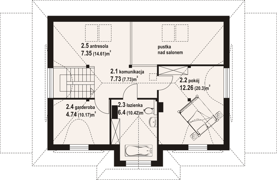 Poddasze projektu Chmielniki małe dw 21