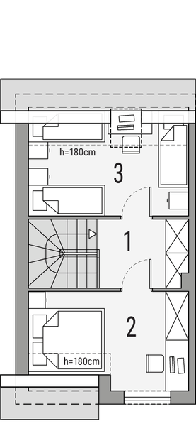 Poddasze projektu Morski 1 - bliźniak LLL