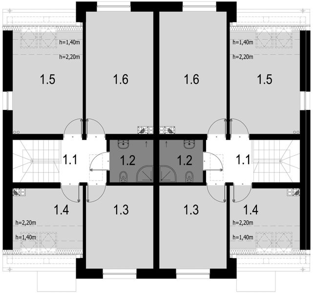 Poddasze projektu Eco 20 dwulokalowy