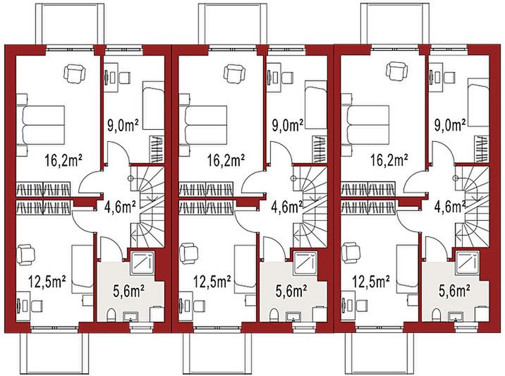 Piętro 1 projektu Elena A zestaw 3 segmenty
