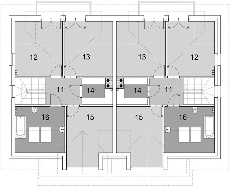 Poddasze projektu Eco 15 dwulokalowy