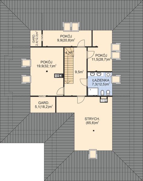 Poddasze projektu APS 272 + 2G