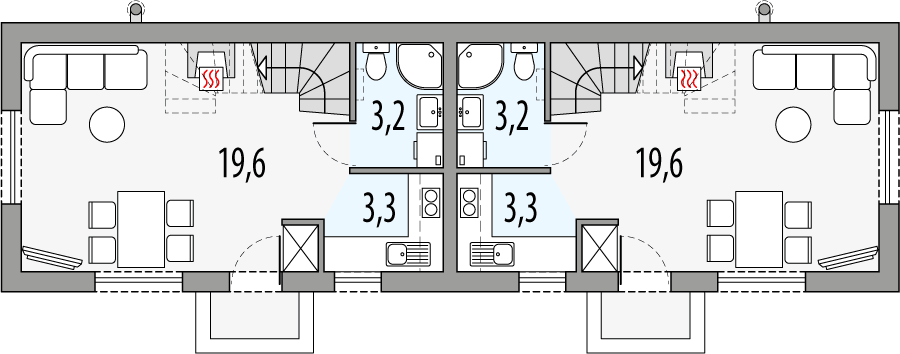 Parter projektu Mikrus 2 - dwulokalowy