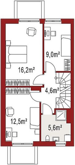 Piętro 1 projektu Elena A segment lewy