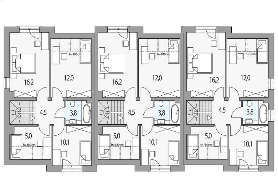 Poddasze projektu Emil - szereg l+s+p