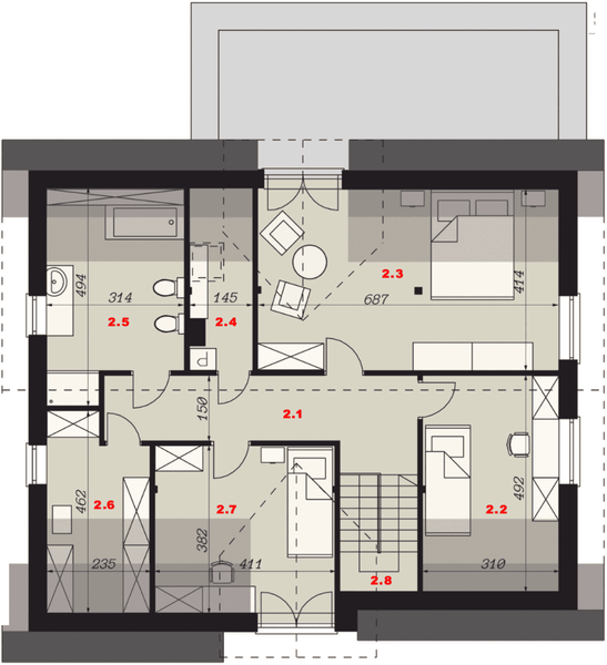 Poddasze projektu Sej-pro 007 energo