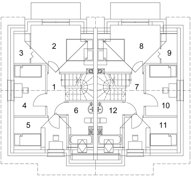 Poddasze projektu Eco 25 dwulokalowy