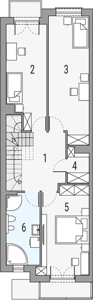 Piętro 1 projektu Kordian - segment lewy