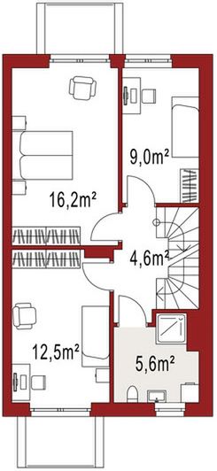 Piętro 1 projektu Elena A segment prawy