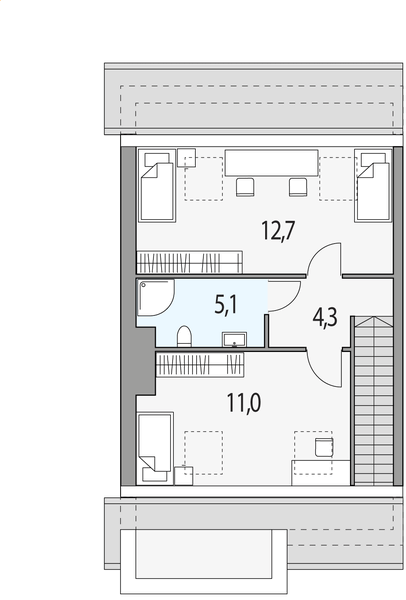 Poddasze projektu Paweł i gaweł 1a - segment l