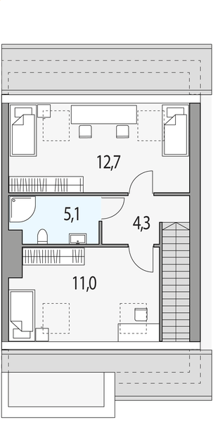 Poddasze projektu Paweł i gaweł 1a - segment p