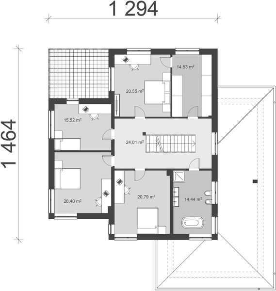 Piętro 1 projektu uA124