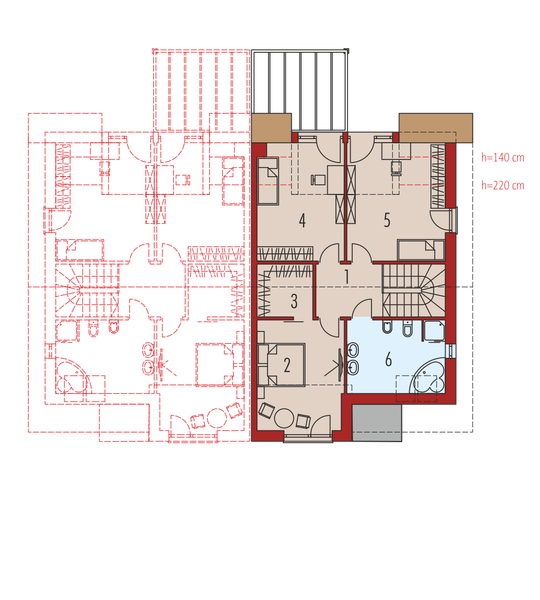 Poddasze projektu Konrad G1 (bliźniak) energo plus