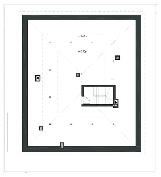 Poddasze projektu Harmonijny D56 wariant II