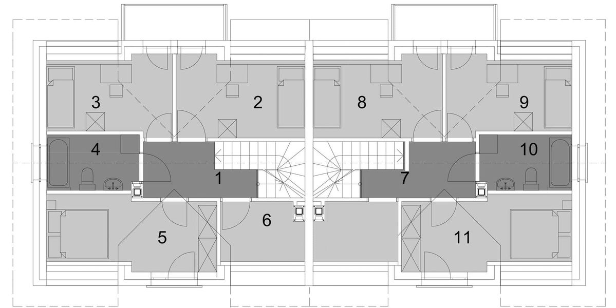 Poddasze projektu Eco 28 - dwulokalowy