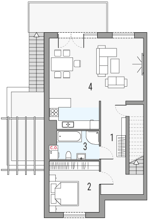 Piętro 1 projektu Paweł i gaweł 1a