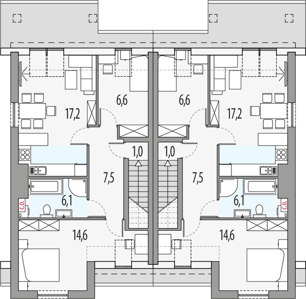 Poddasze projektu Paweł i Gaweł 2a - l+ll