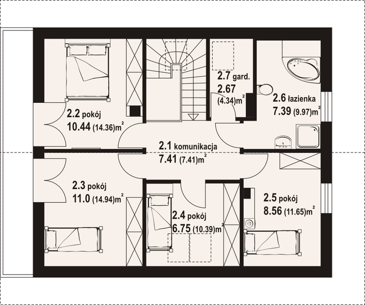 Poddasze projektu Gryfice 3m