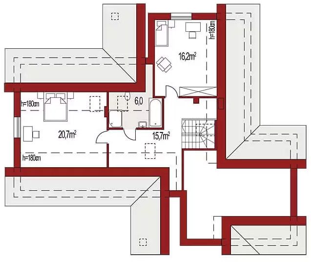 Poddasze projektu Evita Optima LUX