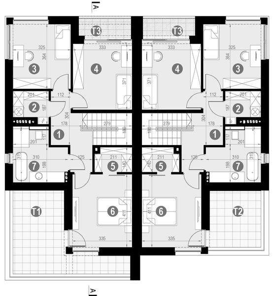 Piętro 1 projektu HomeKoncept 75 B