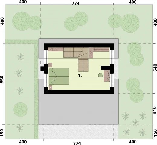 Poddasze projektu Bari C dom mieszkalny, całoroczny