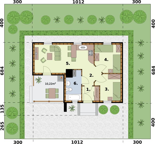 Parter projektu Arosa C szkielet drewniany, dom mieszkalny, całoroczny