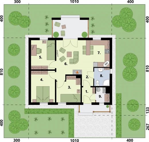 Parter projektu La Palma 2 C dom mieszkalny, całoroczny z ogrzewaniem gazowym