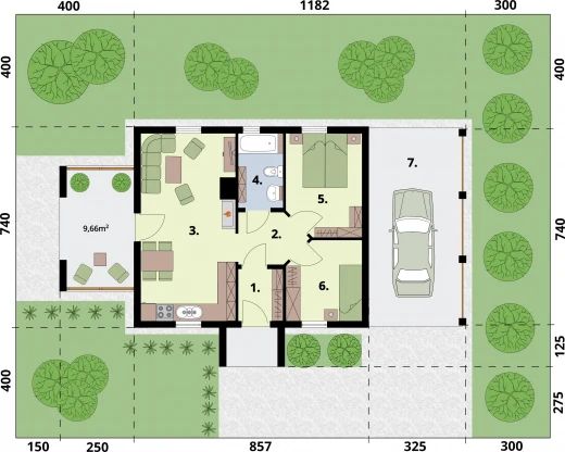 Parter projektu Awinion C dom mieszkalny, całoroczny