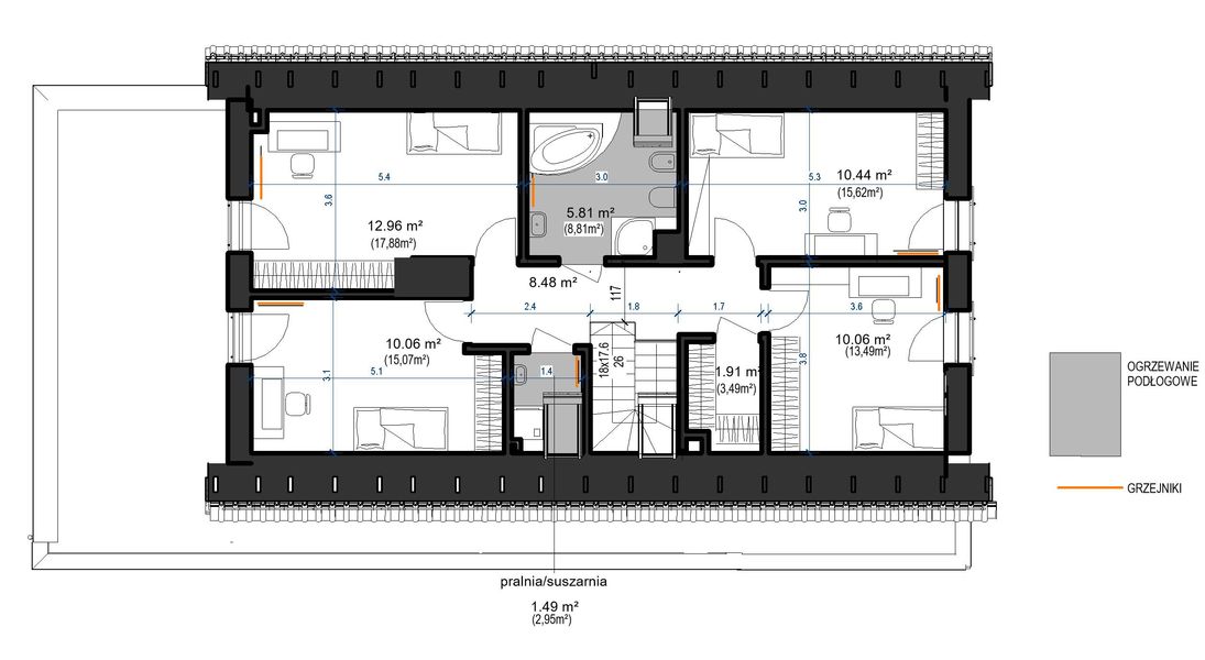 Poddasze projektu Domidea 64 2G