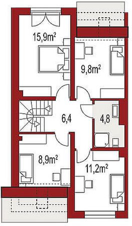 Poddasze projektu Andrea segment lewy