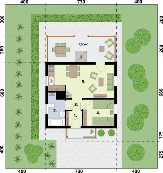 Parter projektu Bazylea C dom mieszkalny, całoroczny