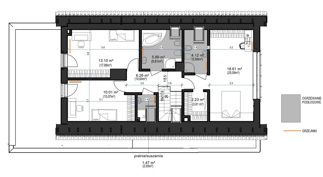 Poddasze projektu Domidea 64 2G w2