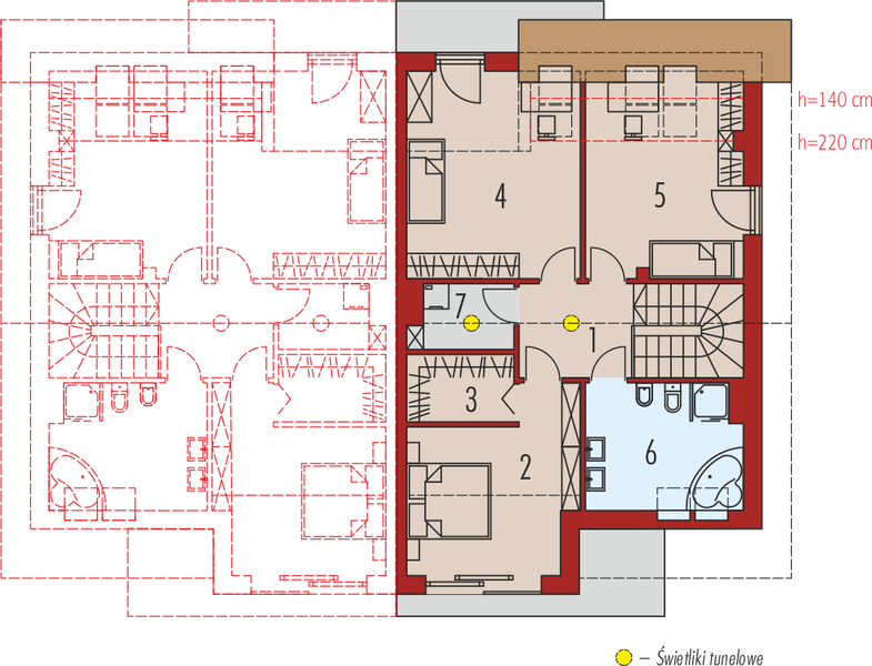 Poddasze projektu Wiktor G1 (bliźniak) energo
