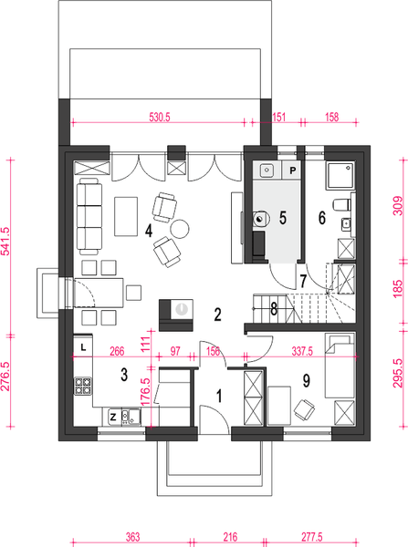 Parter projektu Dom Dla Ciebie 8 bez garażu [B]