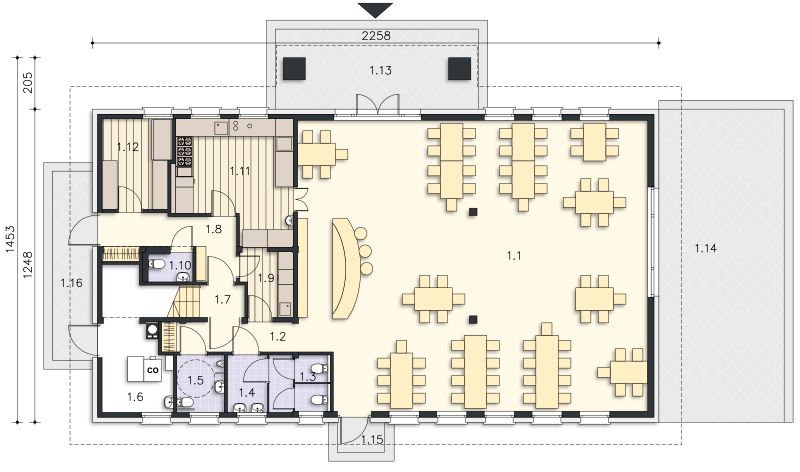 Parter projektu Budynek usługowy Orzeł II DCU01a