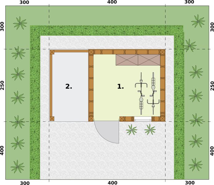 Parter projektu G333 budynek gospodarczy, drewutnia