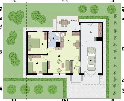 Parter projektu Bergamo 2 C dom mieszkalny, całoroczny