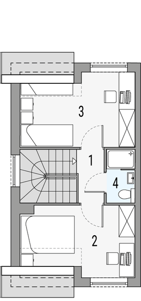 Poddasze projektu Morski 2 - bliźniak LLL