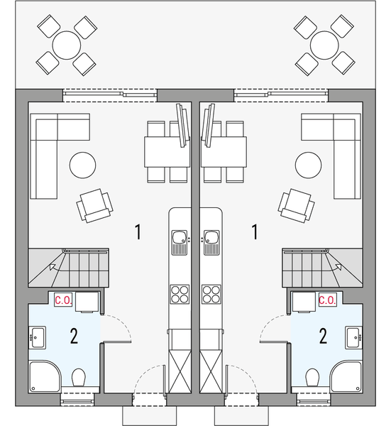 Parter projektu Morski 2 - dwulokalowy LLL